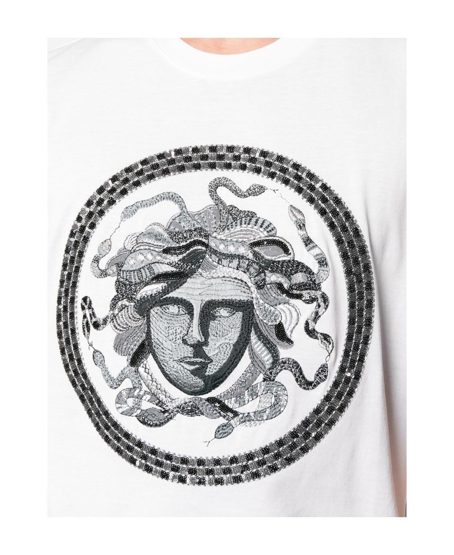 Versace Pattern Printed Short-sleeved T-shirt In White
