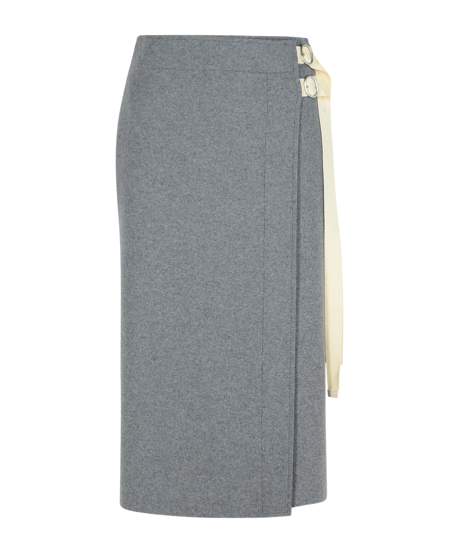 Jil Sander 3-layer Jersey Midi Skirt In Gray