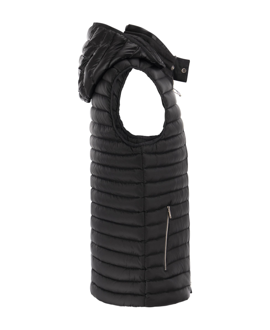 Moose Knuckles Zip-up Hooded Gilet In Black