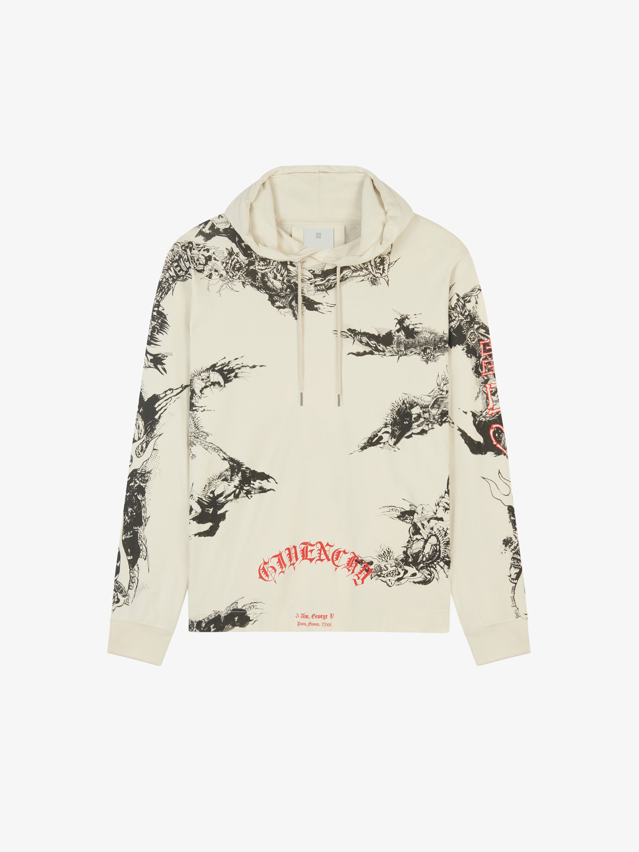 Givenchy Gothic Oversized Hoodie In White