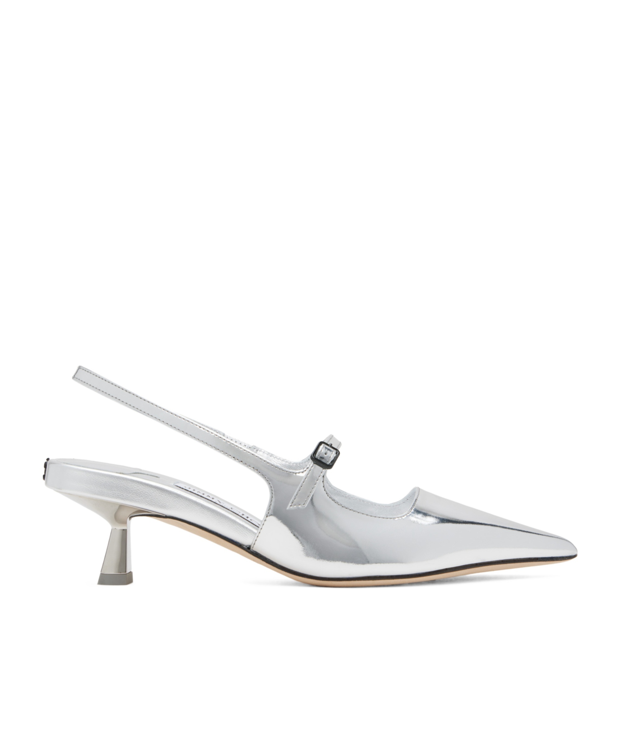 Jimmy Choo 'didi 45' Gold Colored Pumps With Patent Finish In Silver