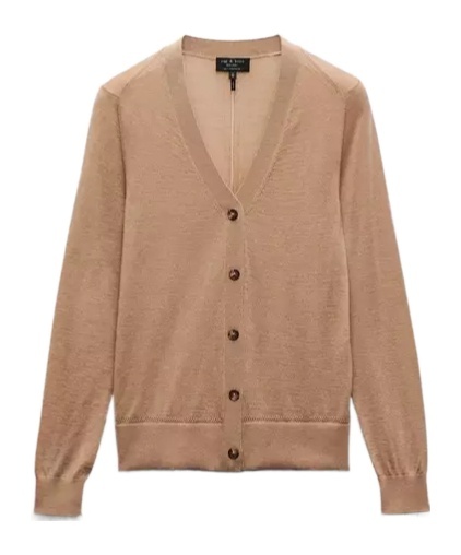 Rag & Bone Long Sleeve Cardigan In Brown