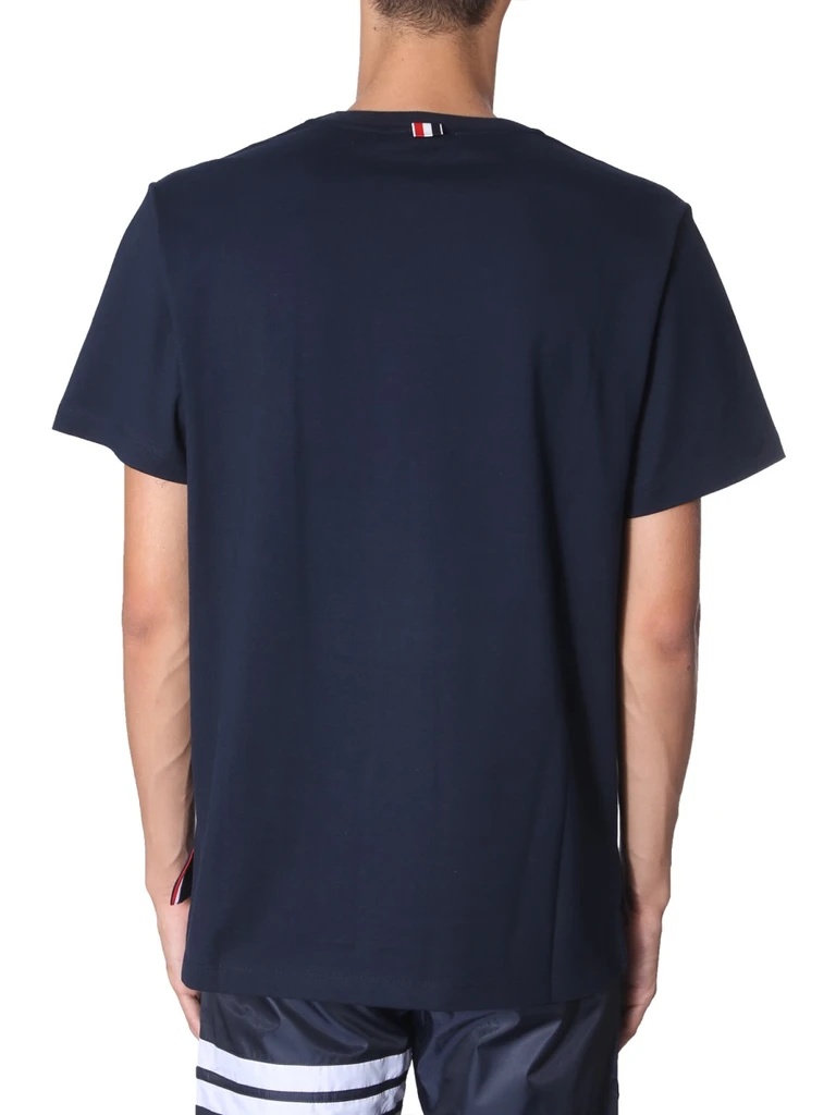Thom Browne Logo-patch Short-sleeve T-shirt In Black