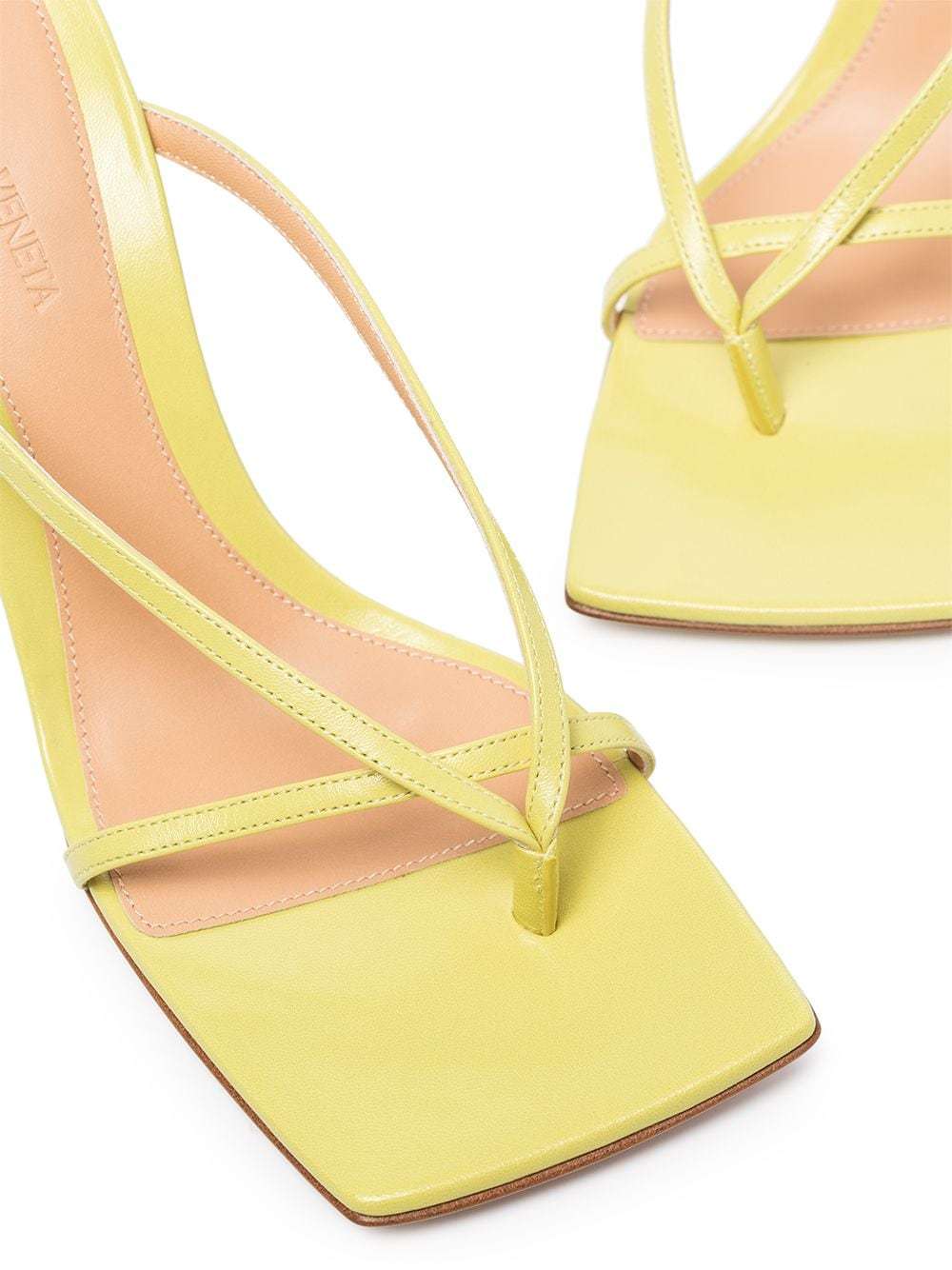 Bottega Veneta 90mm Square-toe Leather Sandals In Yellow