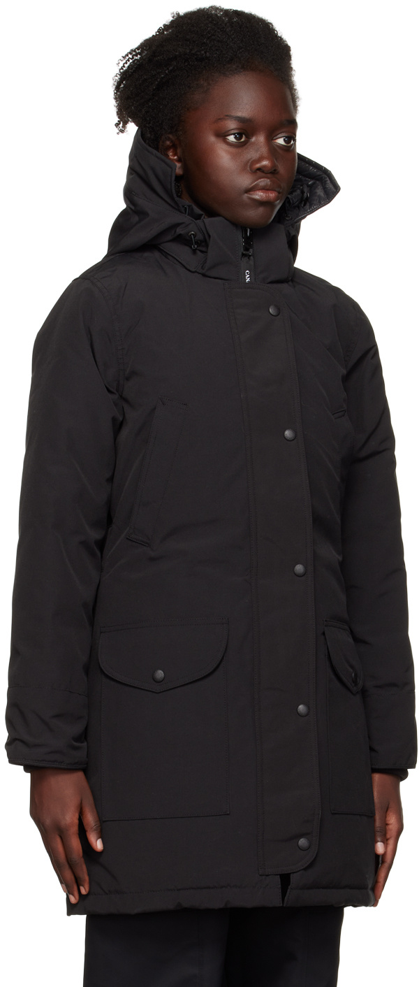 Canada Goose Trillum Logo-patch Parka Coat In Black