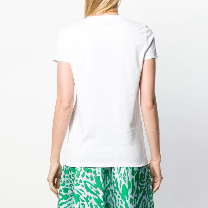 Msgm Cat Printed Logo Short-sleeved T-shirt In White