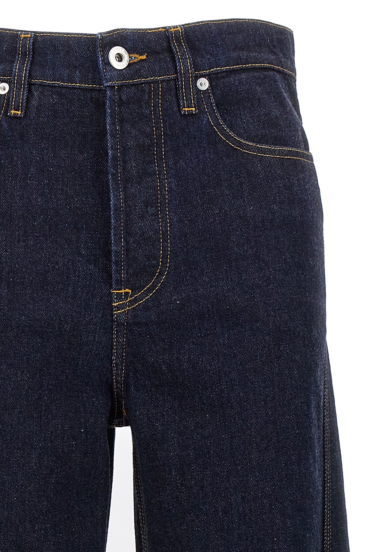Lanvin Denim Twisted Regular Pants In Black