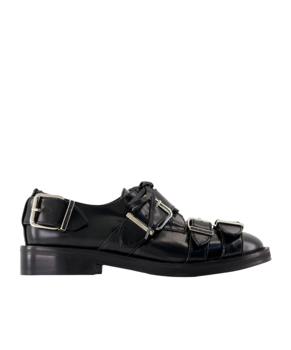 Simone Rocha Triple-buckle Derby Shoes In Black