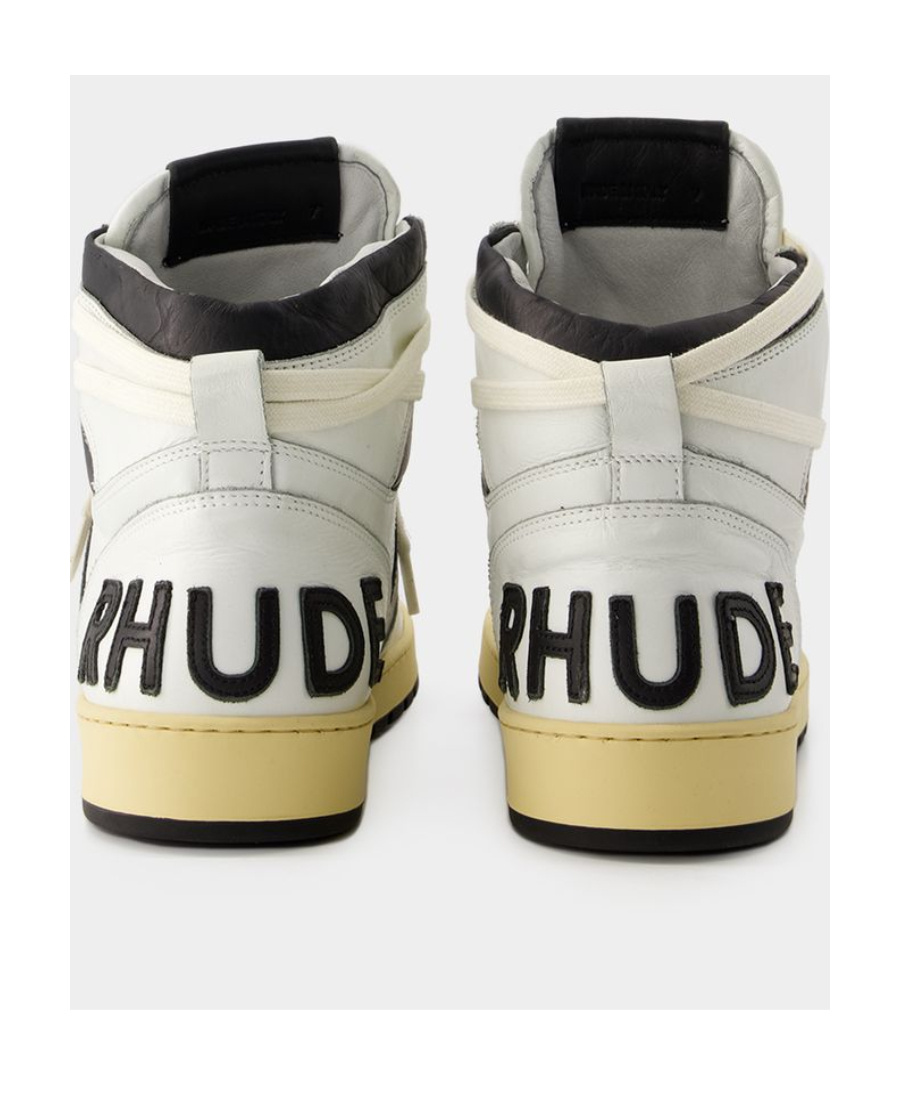 Rhude Rhecess Smooth High-top Sneakers In White