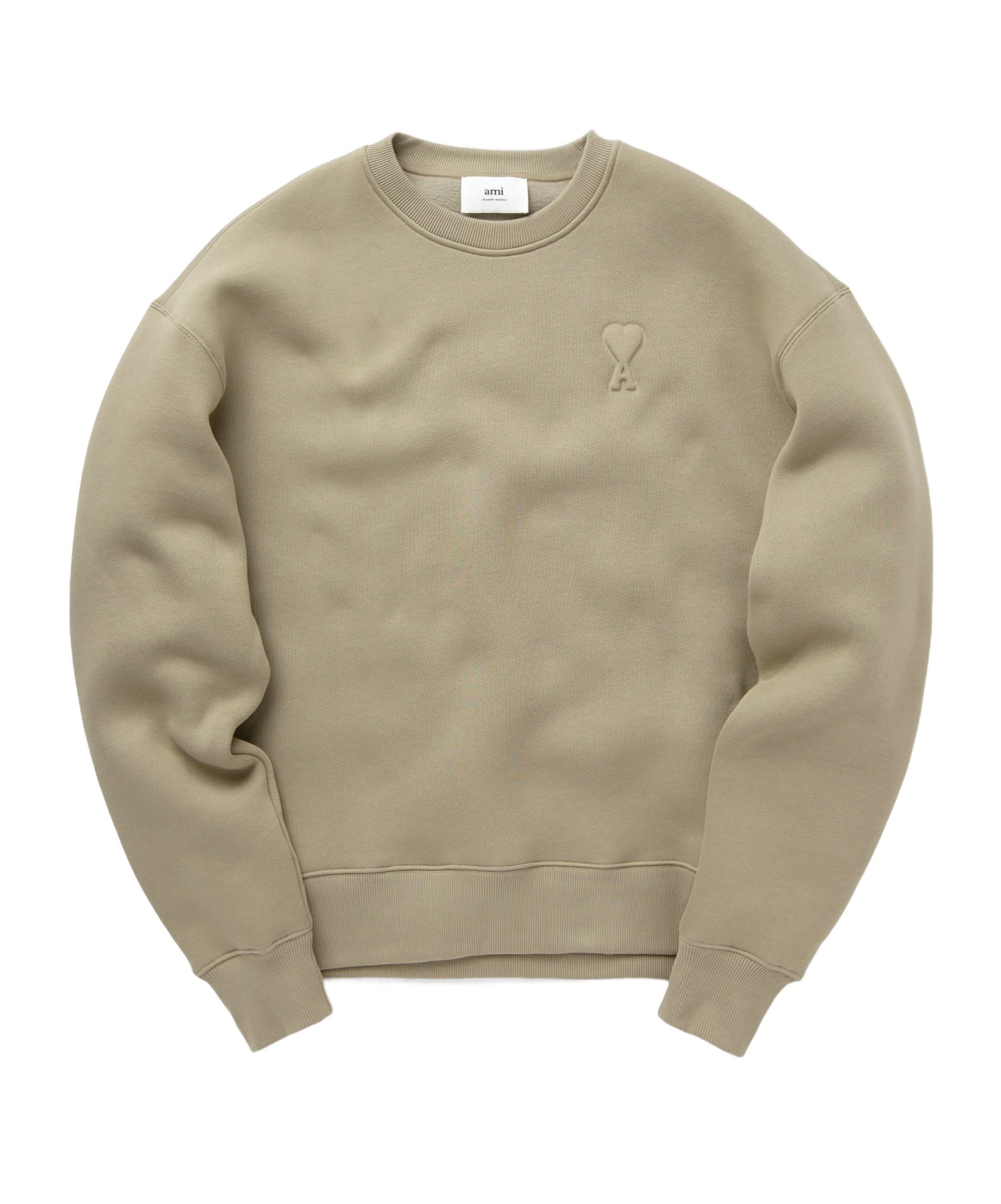 Ami Alexandre Mattiussi Ami Paris Ami De Coeur Logo Embossed Crewneck Sweatshirt In Nude