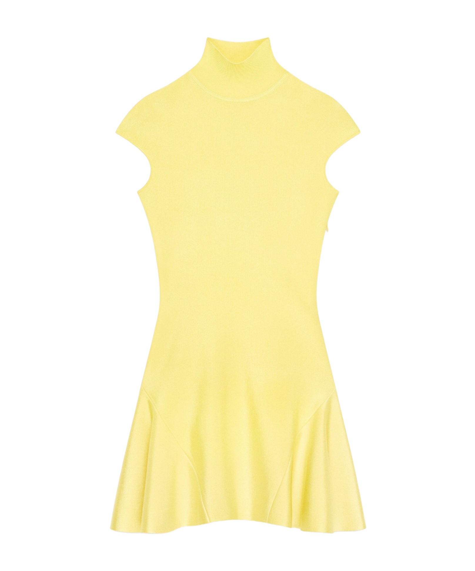 Givenchy Mini Dress With Flared Skirt In Wool Viscose In Yellow