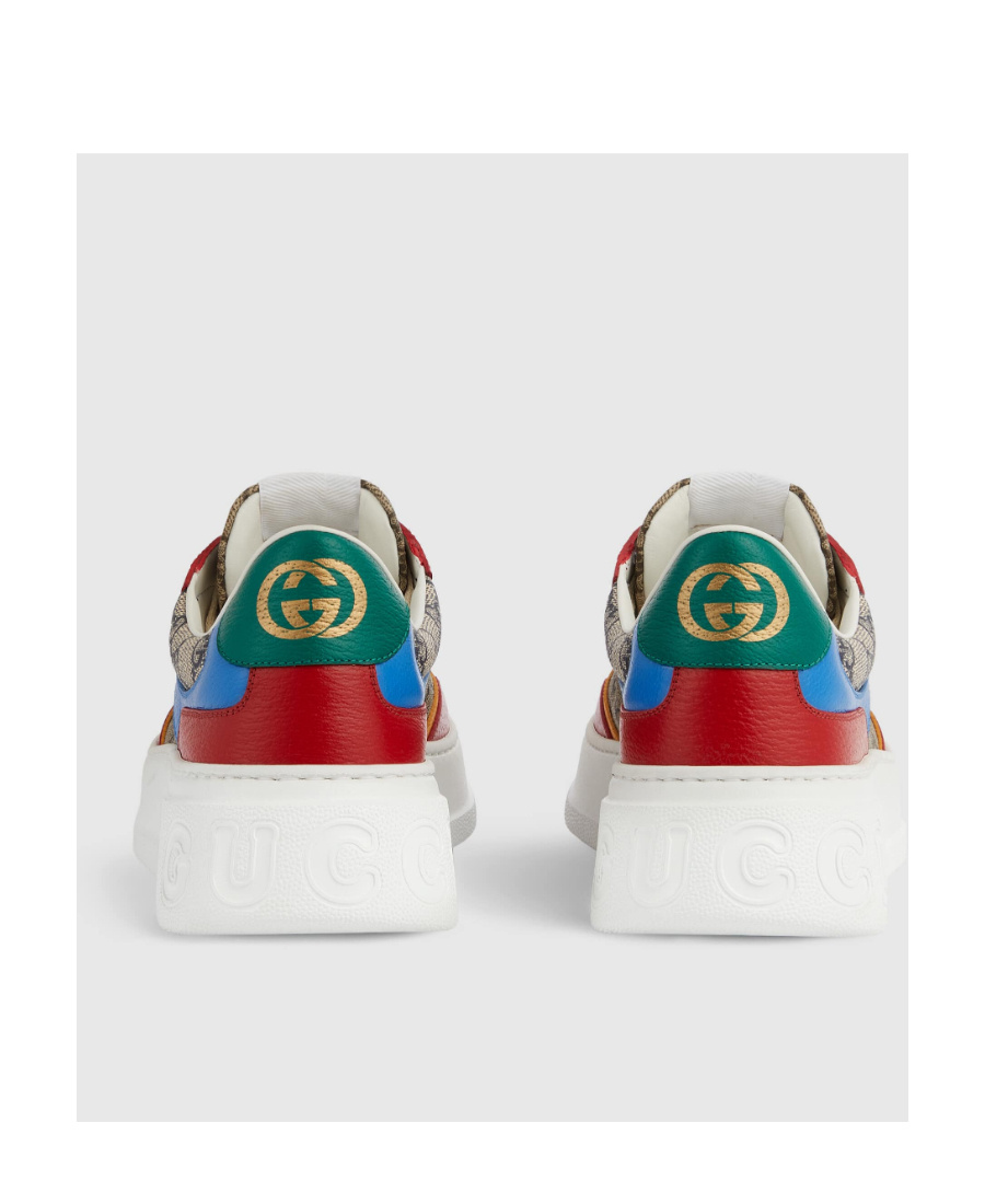 Gucci Gg Panelled Lace-up Sneakers In Neutrals
