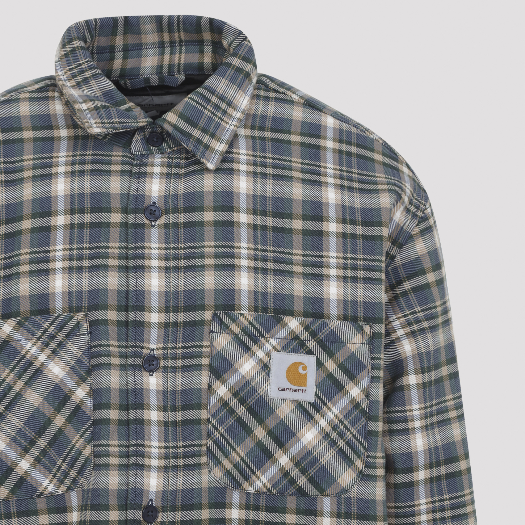 Carhartt Wip Cronyn Dark Navy Cotton Shirt Jacket In Gray