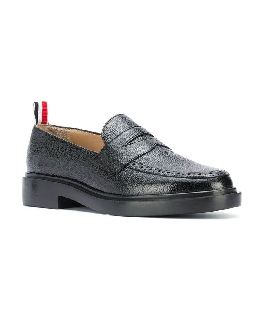 Thom Browne Black Commando Sole Penny Loafers In Black