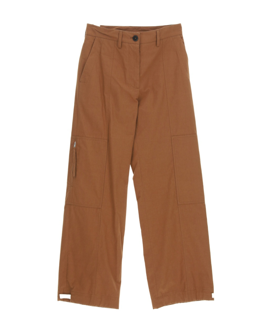 Jil Sander High-waist Wide-leg Cargo Trousers In Brown