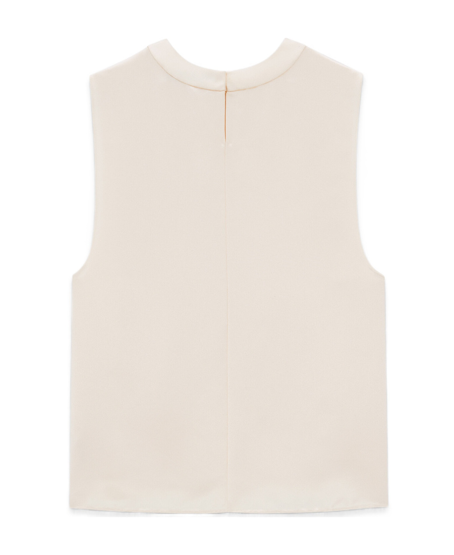 Saint Laurent Women's Cream Silk Top In White