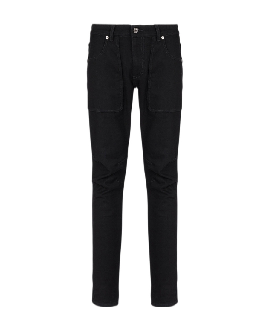 Shop Balmain Slim-fit Denim Jeans In Black