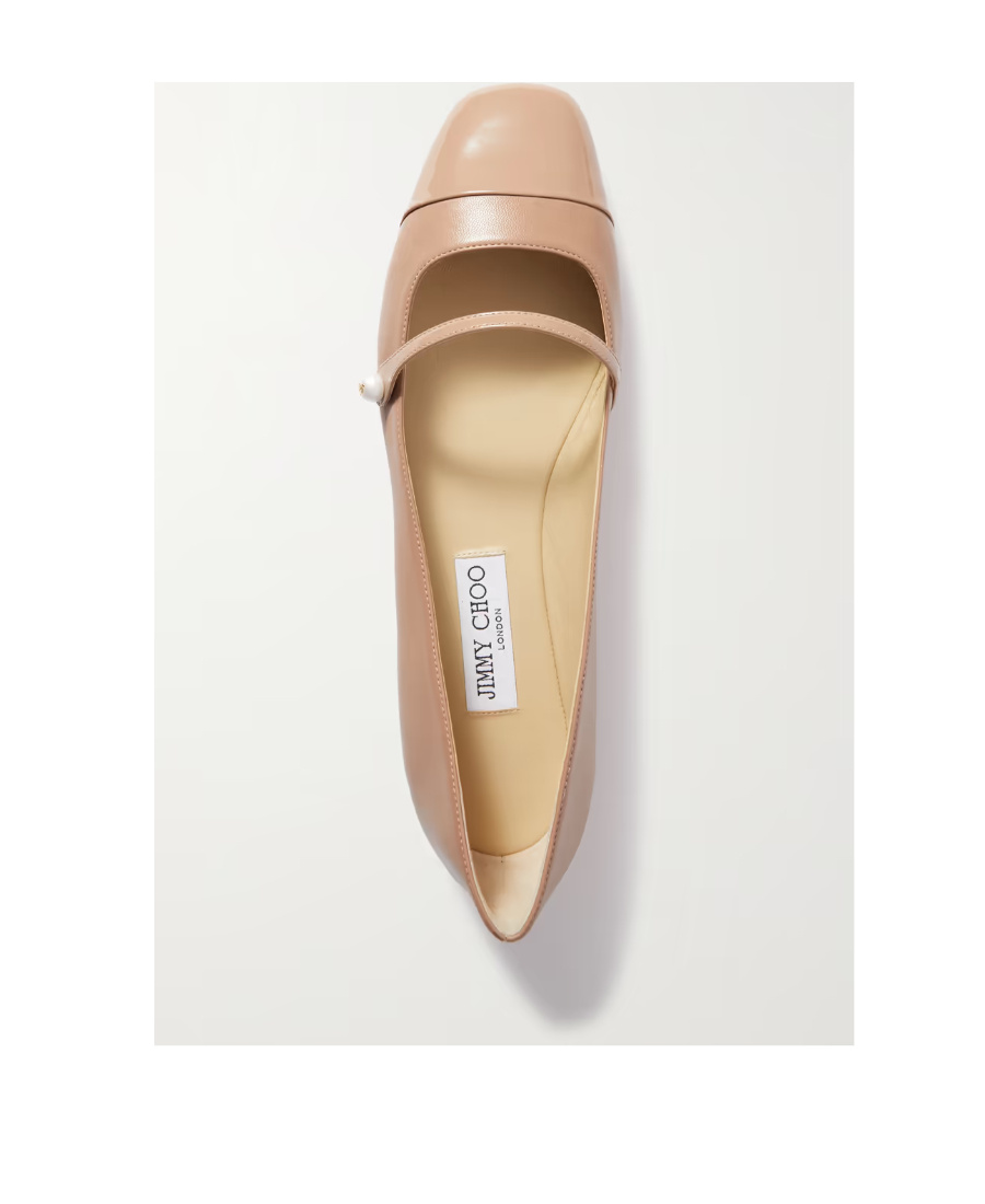 Jimmy Choo Pearl-detail Ballerina Shoes In Nude