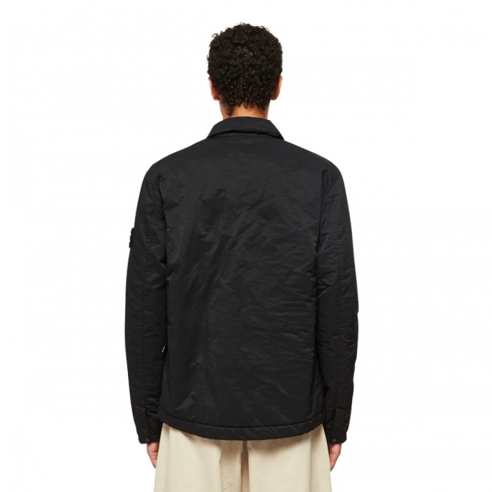 Stone Island Compass Patch Zipped Jacket In Black