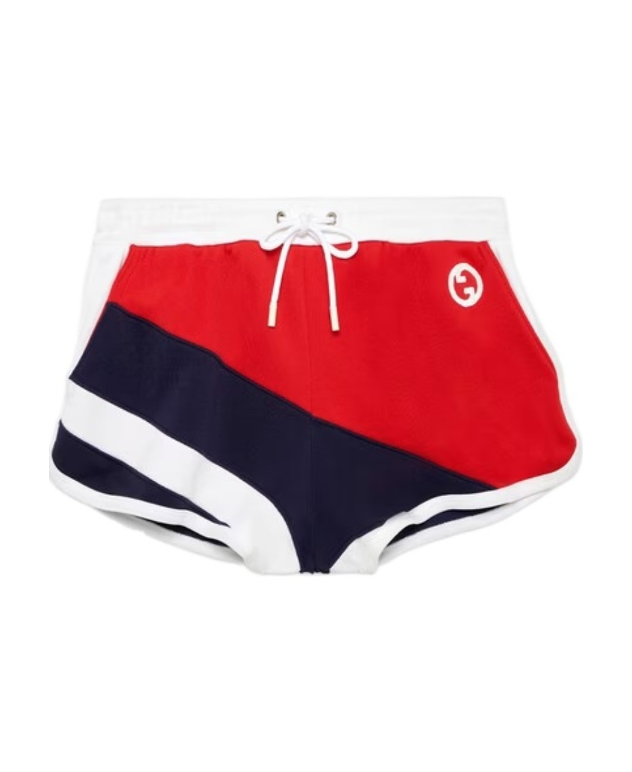 Gucci Interlocking G Cotton Shorts In Red