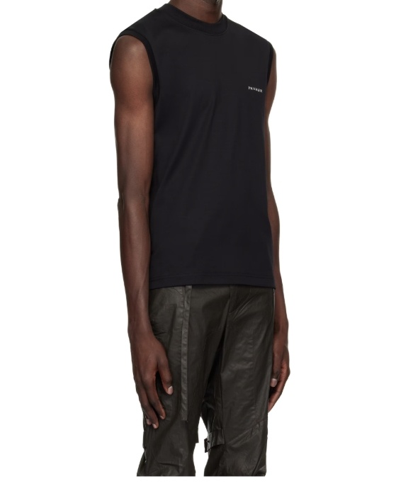 Mugler Black Signature Sleeveless Tank Top In Black