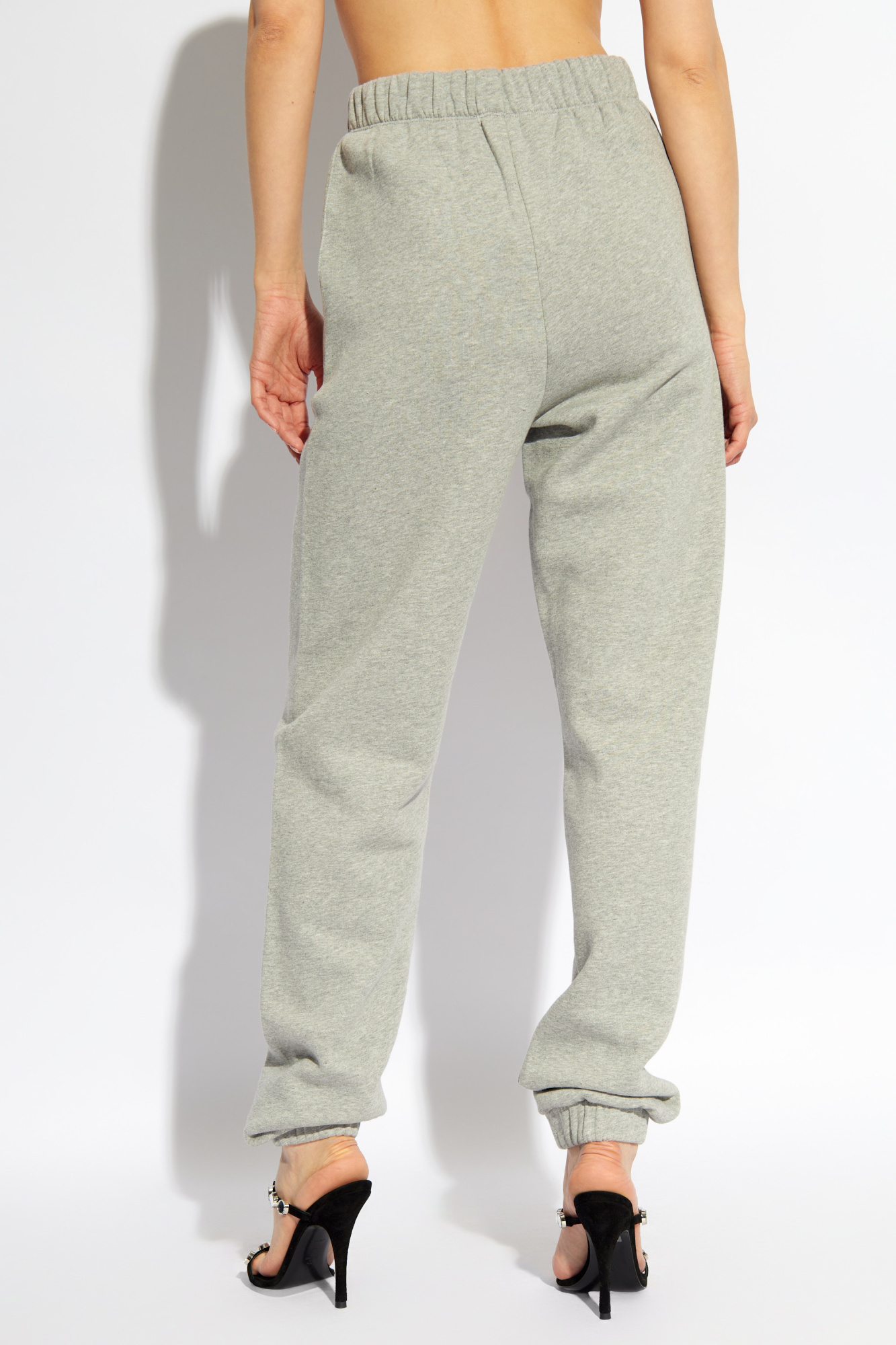 Attico Jogger Grey Cotton Pants In Gray