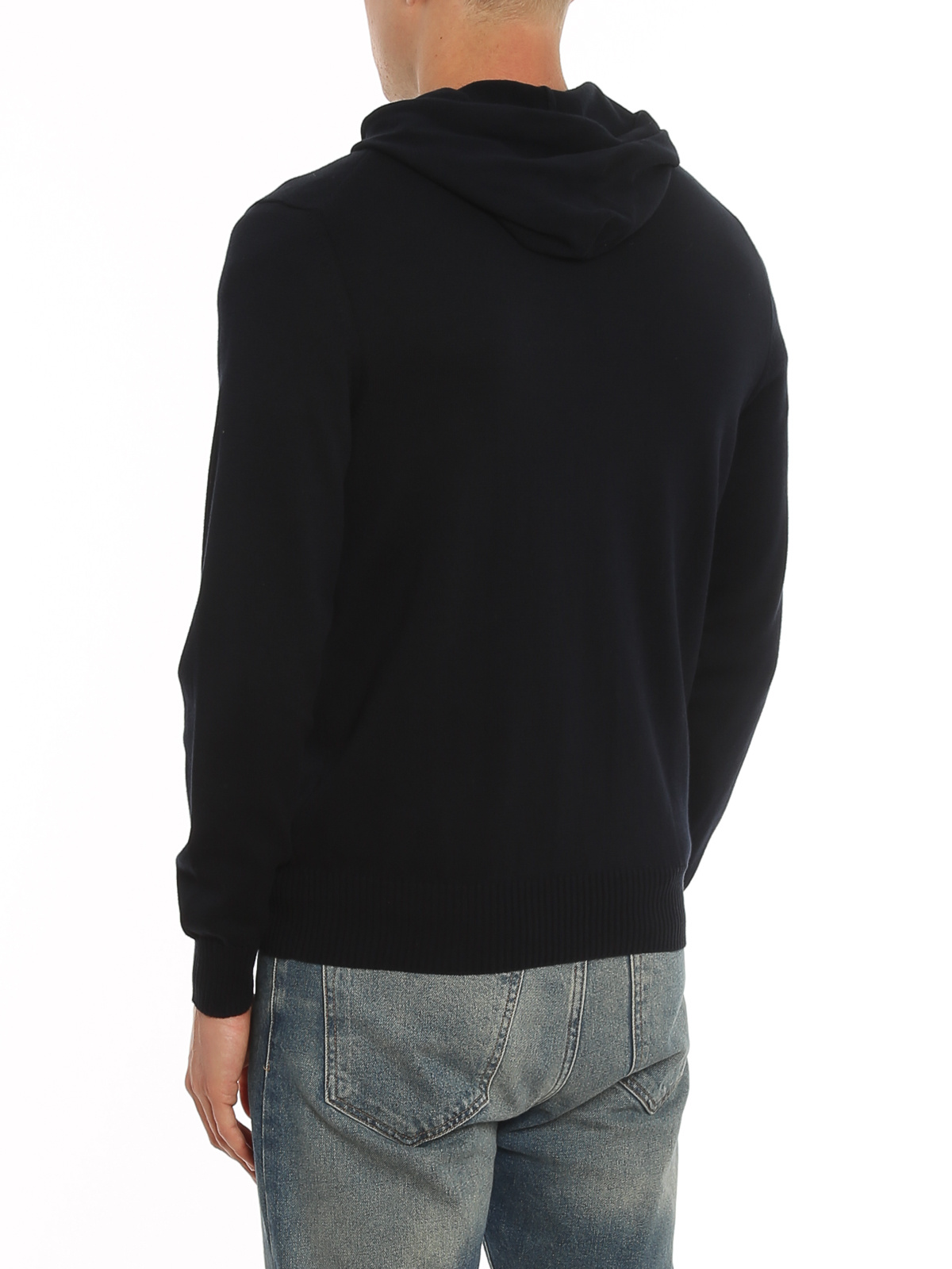 Drumohr Knitted Zip-up Hoodie In Black