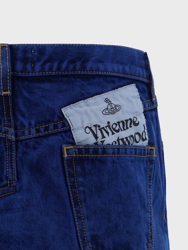 Vivienne Westwood Denim Foam Mini Skirt For In Blue