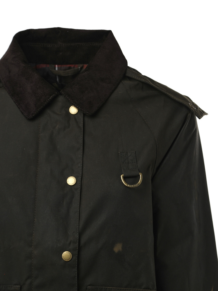 Barbour Avon Waxed Cotton Jacket In Black
