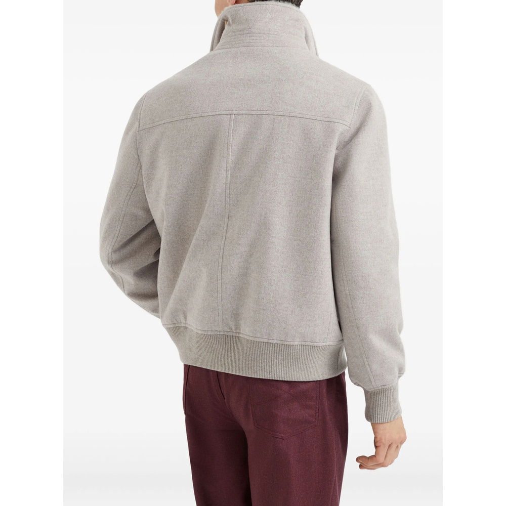 Brunello Cucinelli Cashmere Beaver Bomber Jacket