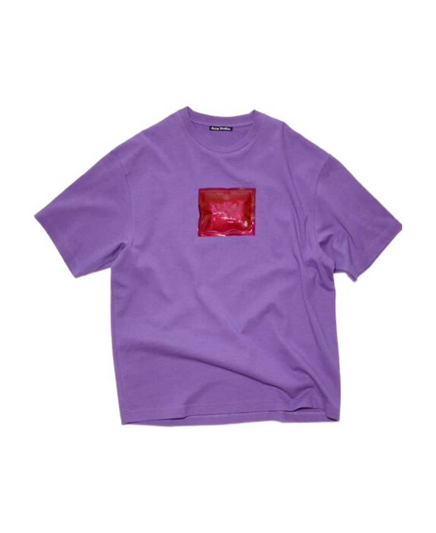 Acne Studios Logo-patch Short-sleeved T-shirt In Purple