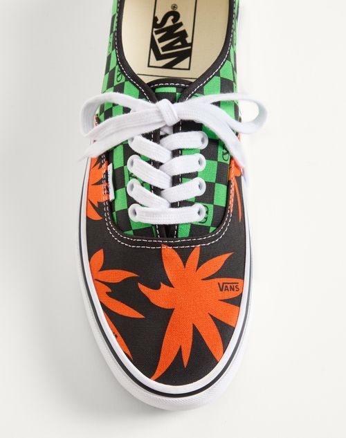 Valentino Garavani And Vans Low-top Fabric Trainer With Vlogo Checkerboard Print And Tropical Leaves In Multi