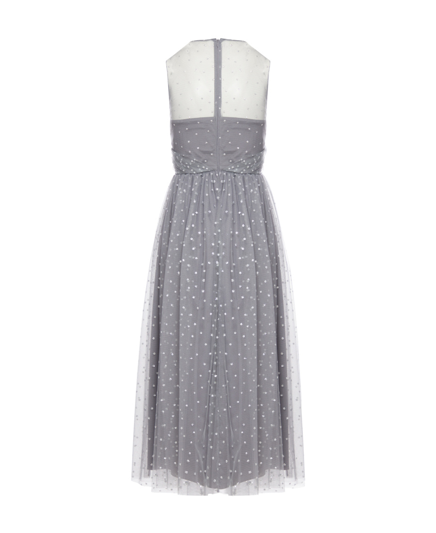 Red Valentino Redvalentino Glitter Sleeveless Midi Dress In Gray