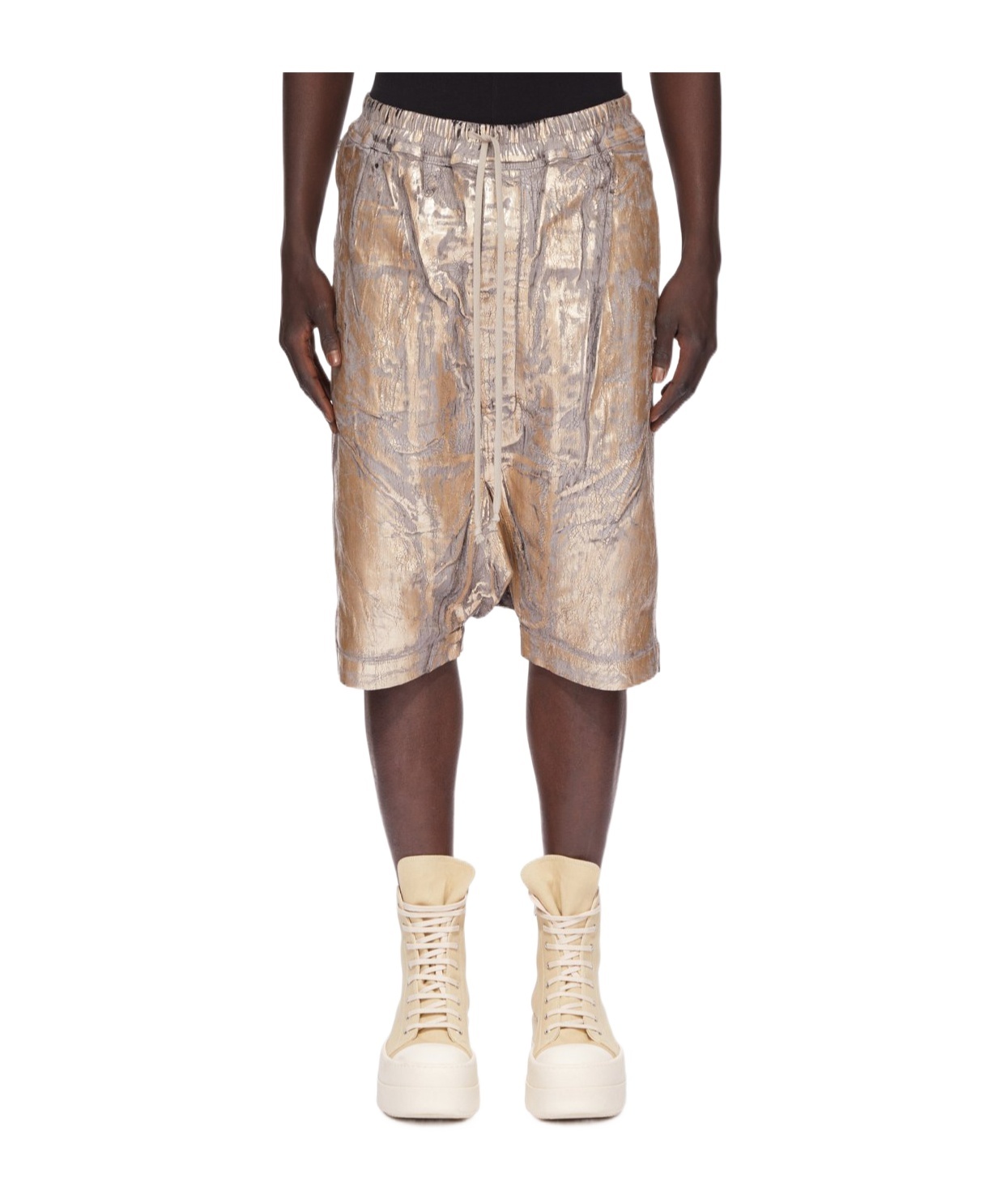 Rick Owens Drkshdw Drawstring Shorts In Nude