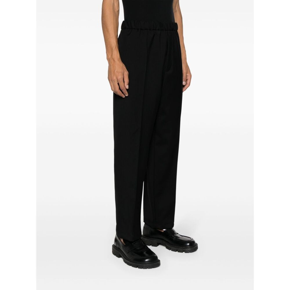Jil Sander Elasticated-waistband Tapered Trousers In Black