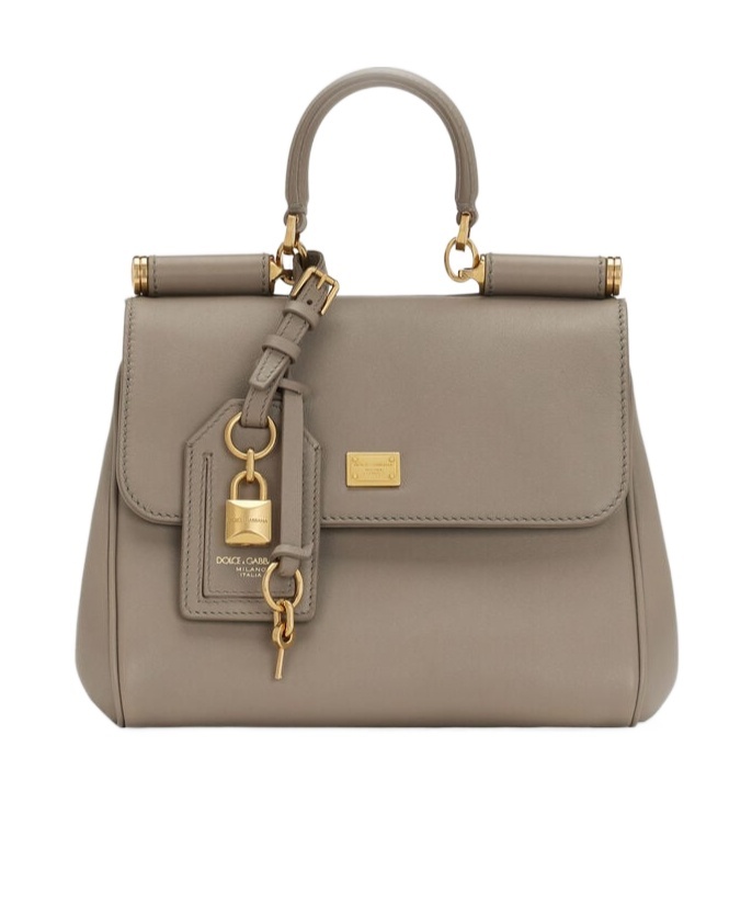 Dolce & Gabbana Medium Sicily Leather Handbag With Padlock Detail