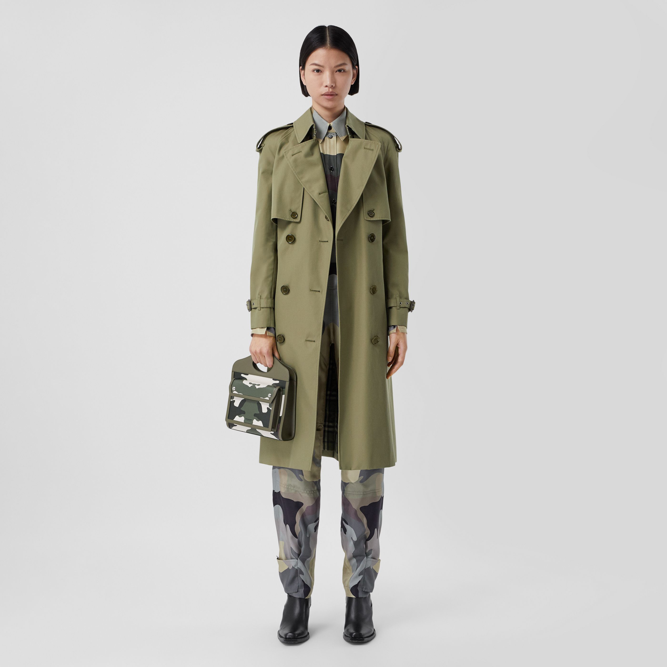 Burberry Mini Camouflage-print Tote Bag In Green