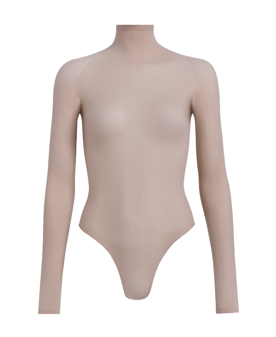 Alaïa Long-sleeved Jumpsuit In Nude