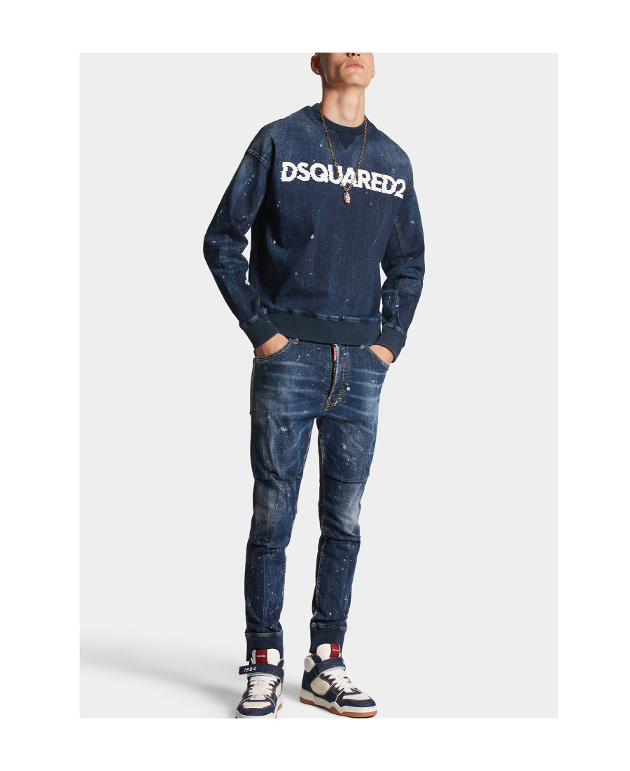 Shop Dsquared2 Sprayed Effect Jeans In Black