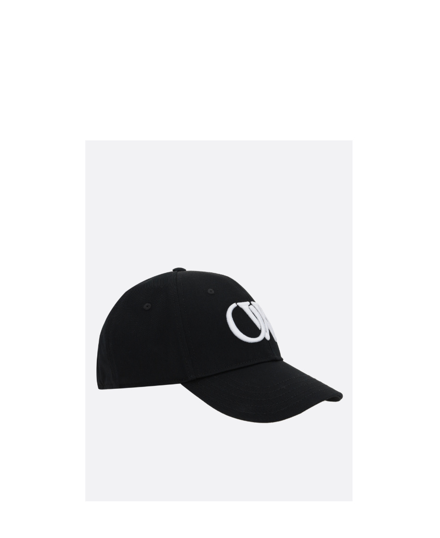Off-white Ow-embroidered Cap In Black