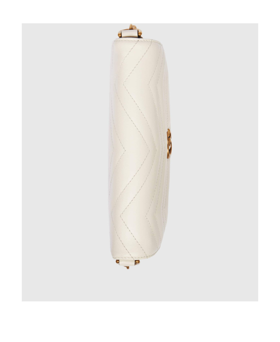 Gucci White Gg Marmont Mini Cross Body Bag In White