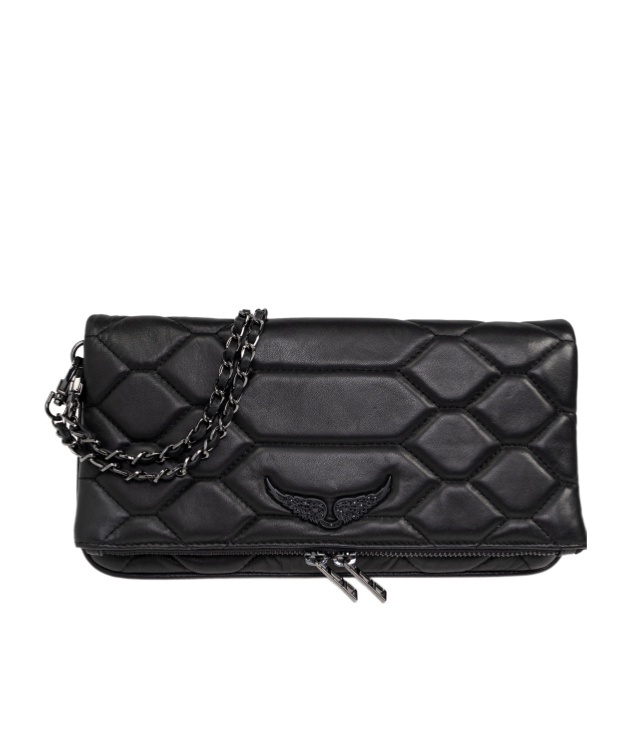Zadig & Voltaire Logo Shoulder Bag In Black