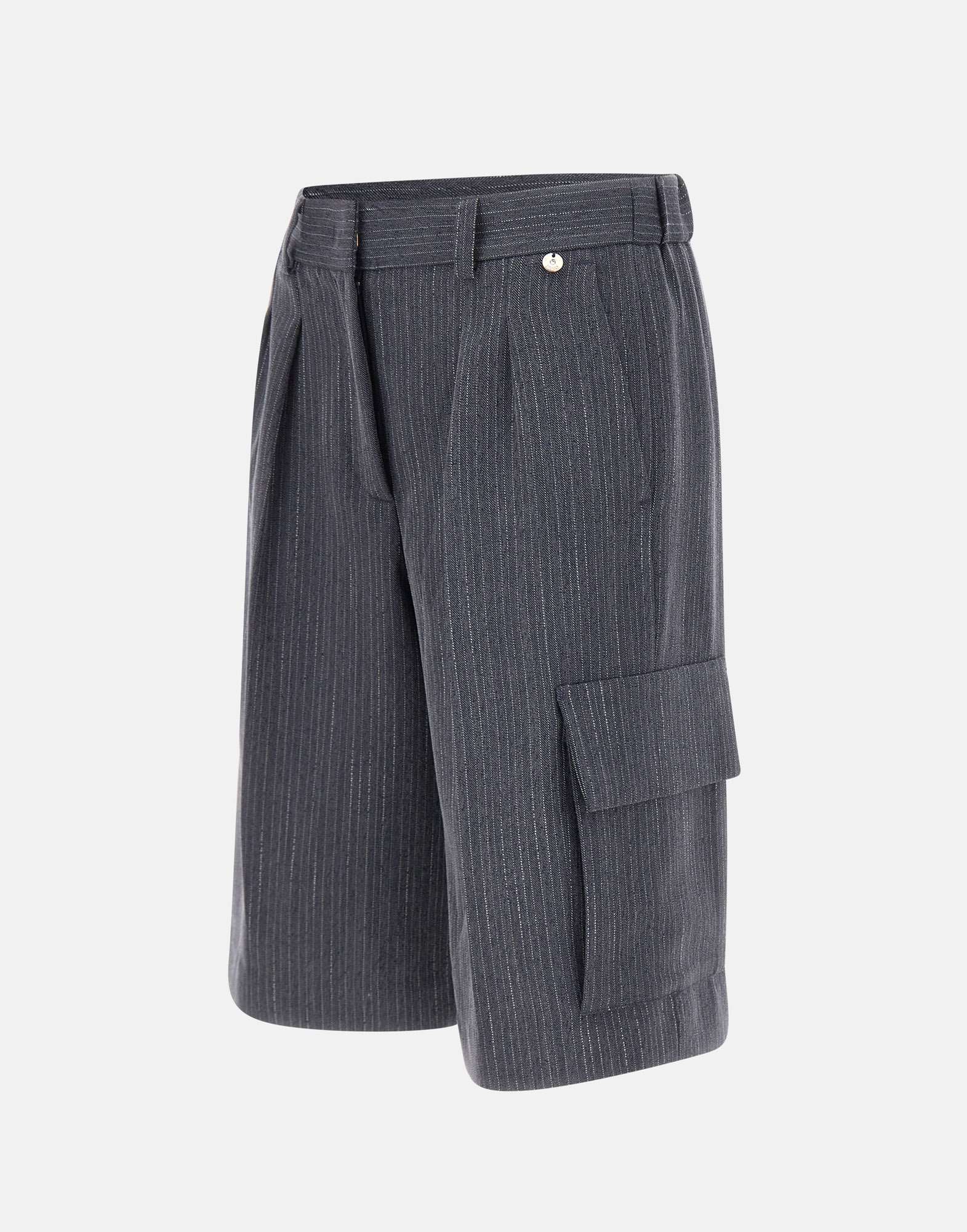 Liu •jo Pinstripe Cargo Shorts In Blue