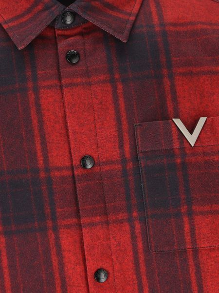 Valentino V Detail Shirt Jacket In Red