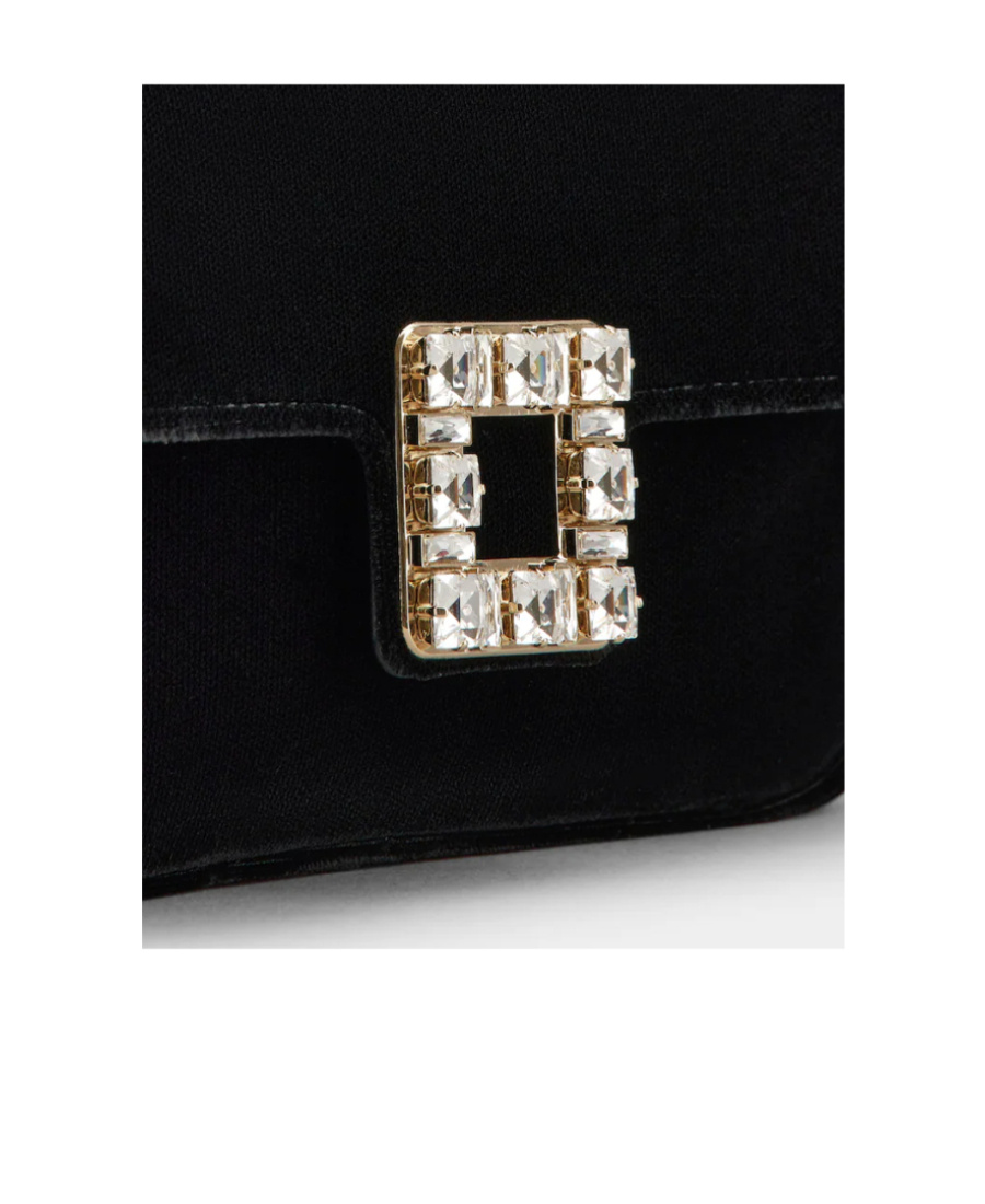 Roger Vivier Jeu De Fille Buckle Clutch Bag In Black