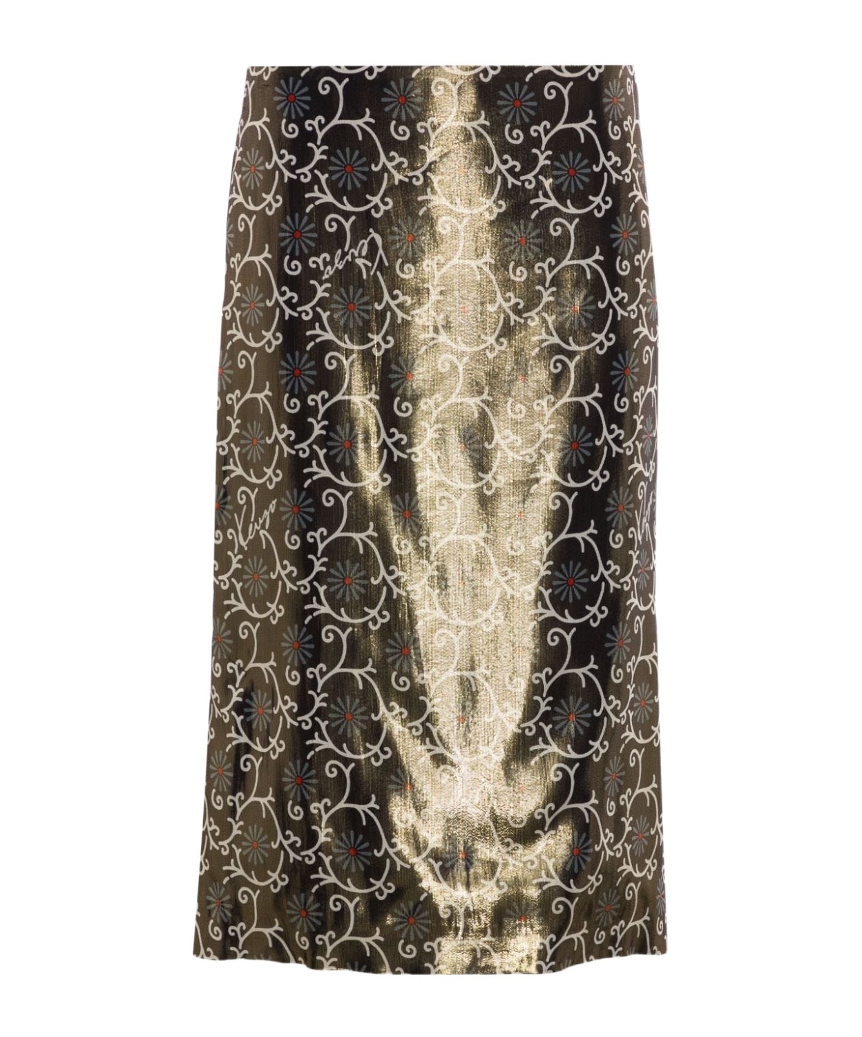 Kenzo Floral Print High-waisted Pencil Skirt In Multicolor