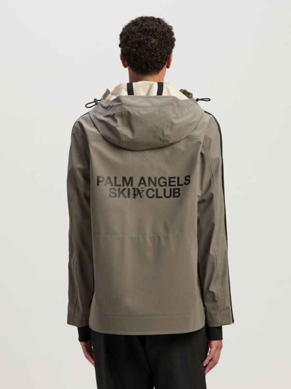 Palm Angels Reflective Hooded Ski Jacket In Green
