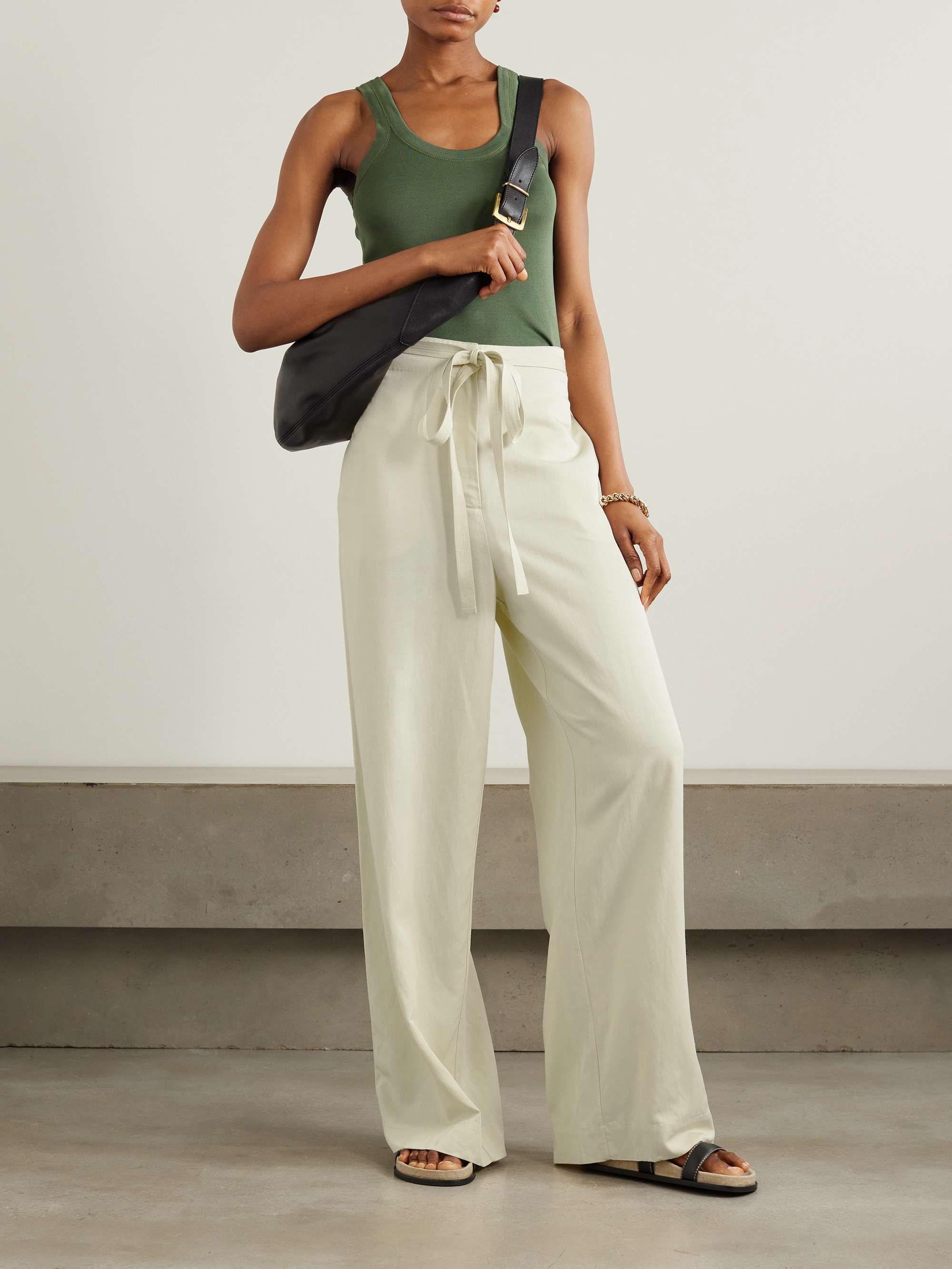 Totême Toteme Tie-waist Fluid Trousers In Nude