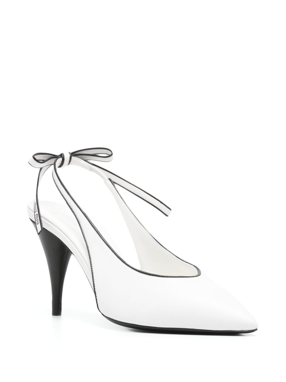 Miu Miu Pointed High Heel Sandals In White