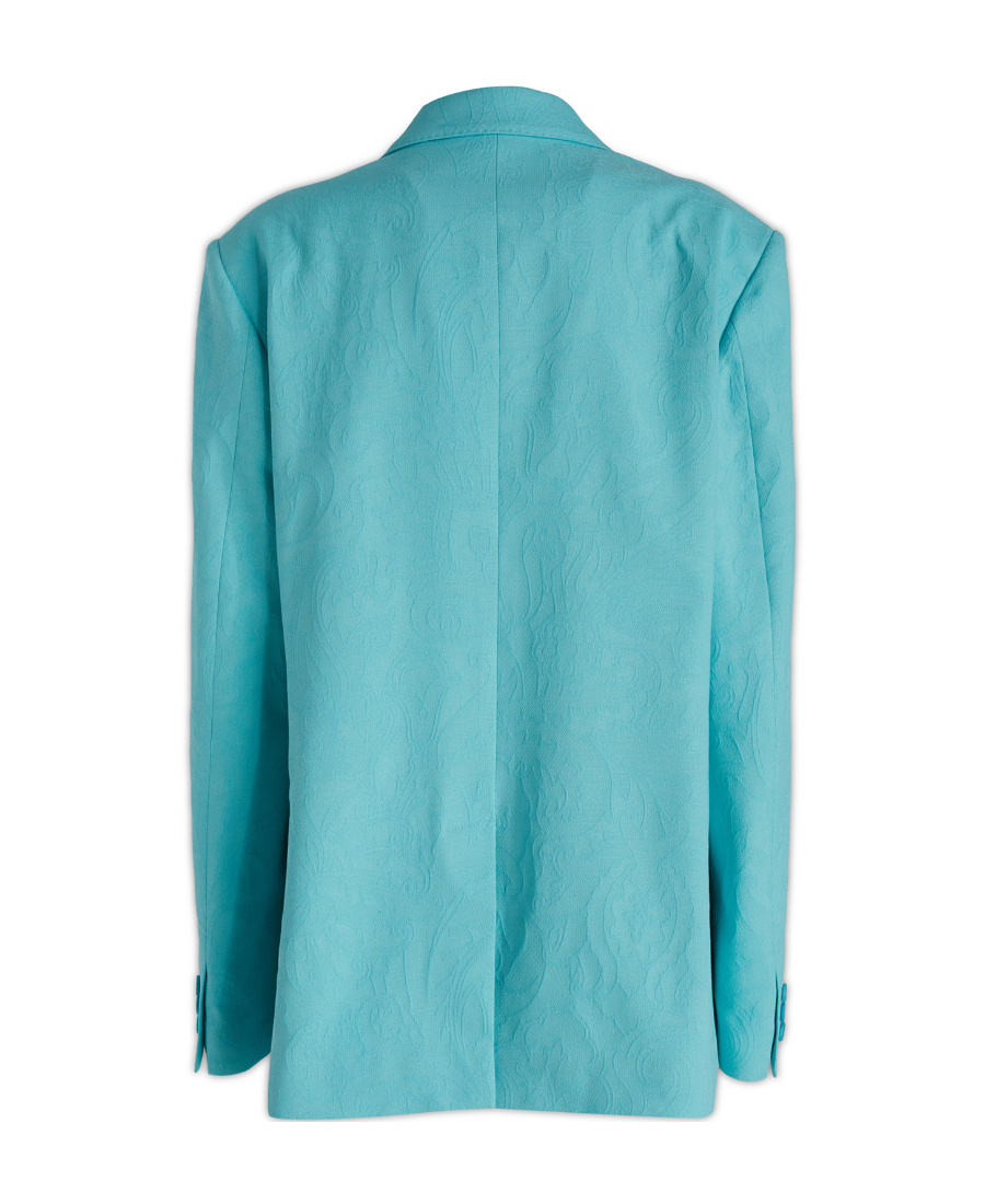 Shop Etro Jacquard Blazer In Blue